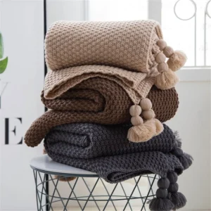 Nordic Knit Fringe Blanket – Pledd & Sjal i Ett