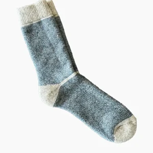 Breheim ullsokk unisex Offwhite/Blå